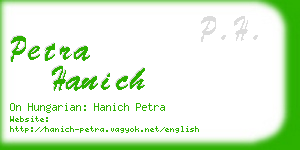 petra hanich business card